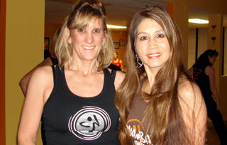 Lorna (owner of Fitness Fuzion) and Donna